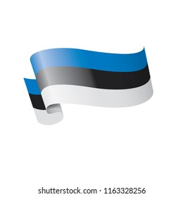Estonia flag, vector illustration on a white background