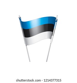 Estonia flag, vector illustration on a white background
