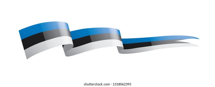 Estonia flag, vector illustration on a white background