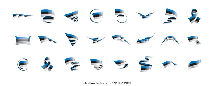 Estonia flag, vector illustration on a white background