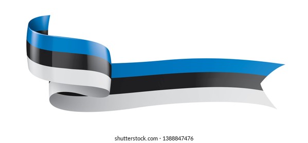 Estonia flag, vector illustration on a white background