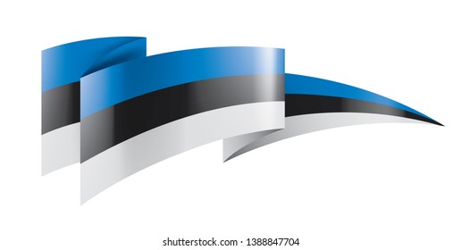 Estonia flag, vector illustration on a white background