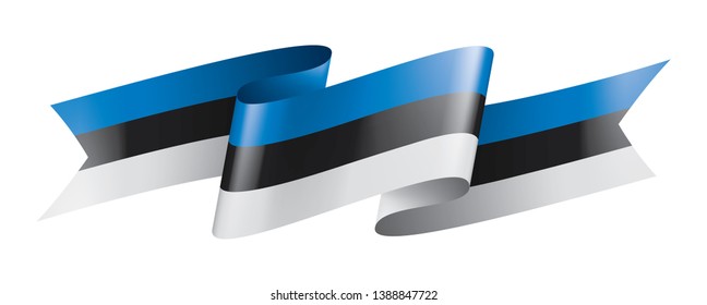 Estonia flag, vector illustration on a white background