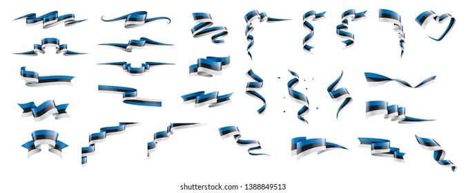 Estonia flag, vector illustration on a white background