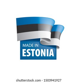 Estonia flag, vector illustration on a white background