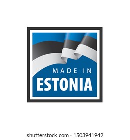 Estonia flag, vector illustration on a white background