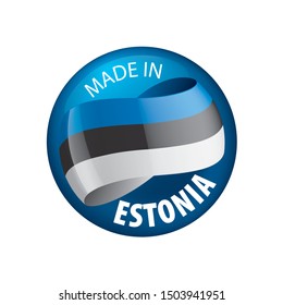 Estonia flag, vector illustration on a white background