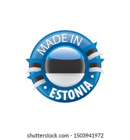 Estonia flag, vector illustration on a white background