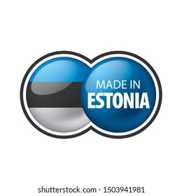 Estonia flag, vector illustration on a white background