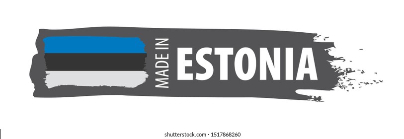 Estonia flag, vector illustration on a white background