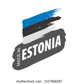 Estonia flag, vector illustration on a white background