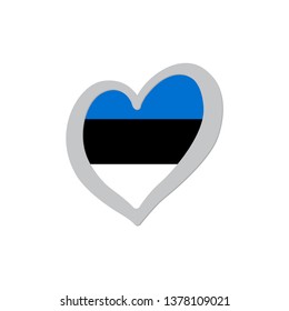 Estonia flag vector inside of heart symbol