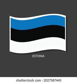 Estonia flag vector version waving flags. 