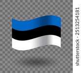 Estonia flag vector. Estonia wavy flag isolated transparent background. Flag of Estonia symbol icon. EPS 10