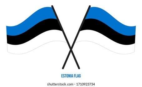 Ilustración vectorial con bandera de Estonia sobre fondo blanco. Bandera Nacional de Estonia.