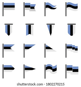 Estonia flags icon vector symbol illustration white background