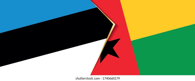 Estonia and Guinea-Bissau flags, two vector flags symbol of relationship or confrontation.