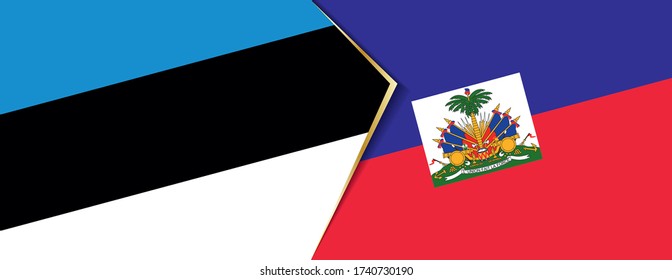 Estland und Haiti Flaggen, zwei Vektorfahnen Symbol für Beziehung oder Konfrontation.
