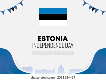Estonia independence day background banner poster for national celebration on February 24 th.