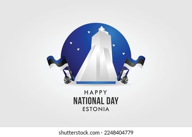 Estonia Independence Day Background With Elegant Ornament