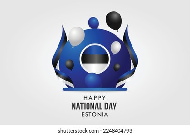 Estonia Independence Day Background With Elegant Ornament