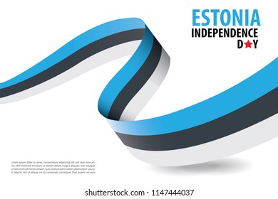 Estonia Independence Day Background Template in white background
