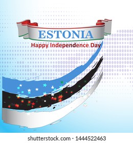 Estonia Independence day. Estonia map. Vector illustration