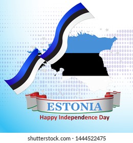 Estonia Independence day. Estonia map. Vector illustration