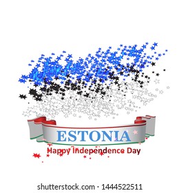 Estonia Independence day. Estonia map. Vector illustration