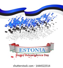 Estonia Independence day. Estonia map. Vector illustration