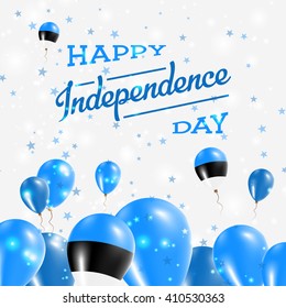 Estonia Independence Day Patriotic Design. Balloons in Estonian National Colors. Happy Independence Day Estonia Vector Greeting Card.