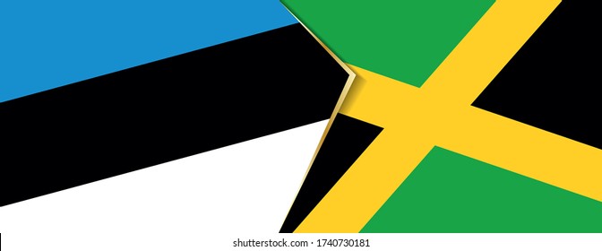 Banderas de Estonia y Jamaica, dos banderas vectoriales símbolo de relación o enfrentamiento.