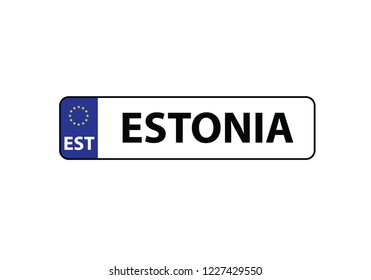 Estonia license plate car automobile 