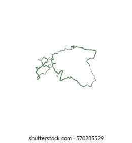 Estonia line map. Vector icon.
