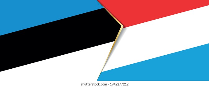 Estonia and Luxembourg flags, two vector flags symbol of relationship or confrontation.