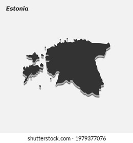 Estonia map 3d silhouette. Vector illustration.