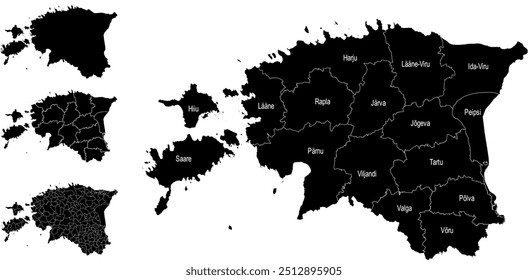ESTONIA MAP with its administrative divisions and regions