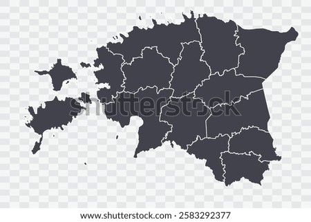 Estonia Map Anchor Color on White Background quality files Png