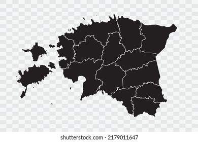 Estonia Map black Color on White Backgound quality files Png 