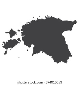 Estonia map in black on a white background. Vector illustration