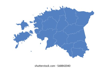 Estonia map blue color