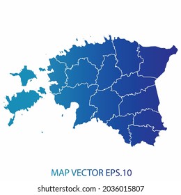 Estland Karte, blaue Farbverlauf-Farbe , Infografik-Stil , auf weißem Hintergrund mit Map World. Drahtrahmen-3D-Maschen, Karte 3D,