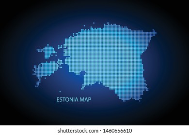 Estonia map dotted style. Vector illustration isolated. Map of Europe. Symbol for your web site design map logo, app, ui, Travel vector eps10, concept Illustration.