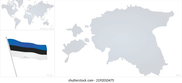 Estonia  map and flag. vector