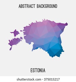 Estonia map in geometric polygonal style.Abstract tessellation,modern design background. Vector illustration EPS8