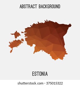 Estonia map in geometric polygonal style.Abstract tessellation,modern design background. Vector illustration EPS8