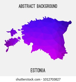 Estonia map in geometric polygonal,mosaic style.Abstract tessellation,modern design background,low poly. Vector illustration.