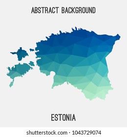 Estonia map in geometric polygonal,mosaic style.Abstract tessellation,modern design background,low poly. Geometric cover, mockup. Vector illustration.