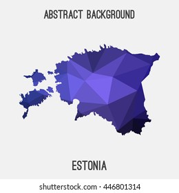 Estonia map in geometric polygonal,mosaic style.Abstract tessellation,modern design background. Vector illustration EPS8