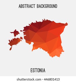 Estonia map in geometric polygonal,mosaic style.Abstract tessellation,modern design background. Vector illustration EPS8